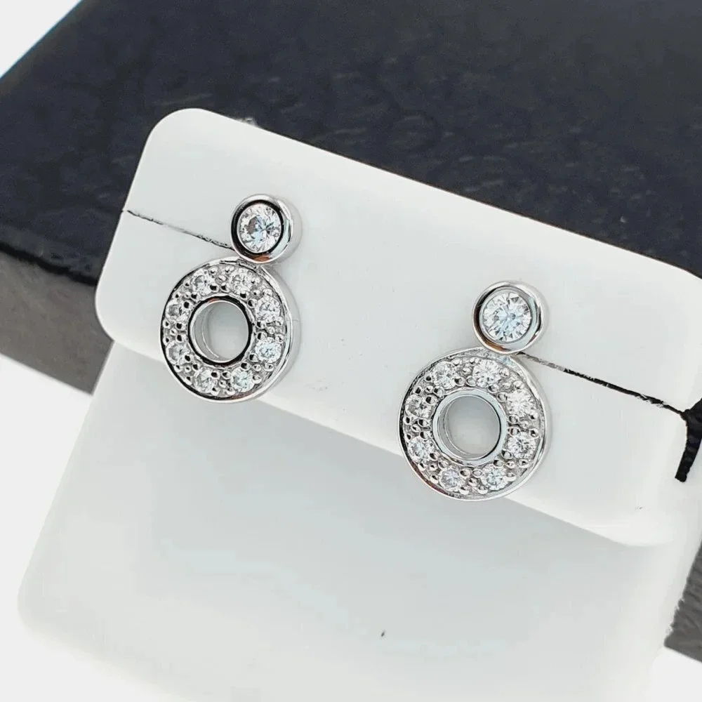 925 sterling silver luxury CZ earrings for women/girls, Best forRJUS2185